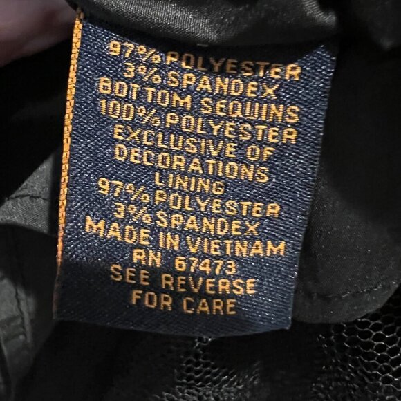 Taylor Black Fit and Flare Cocktail Dress with Sequined Bottom, Size 2 - Picture 14 of 15